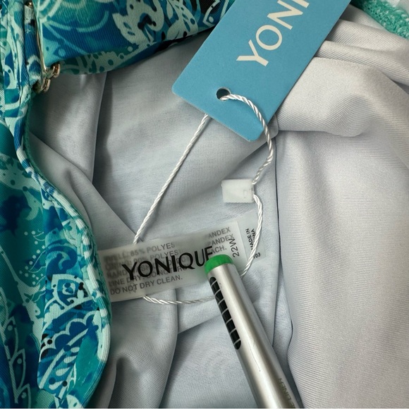 Yonique Tankini Swimsuit With Shorts Women’s 22W Plus Size Two Piece Set Paisley - Picture 6 of 15